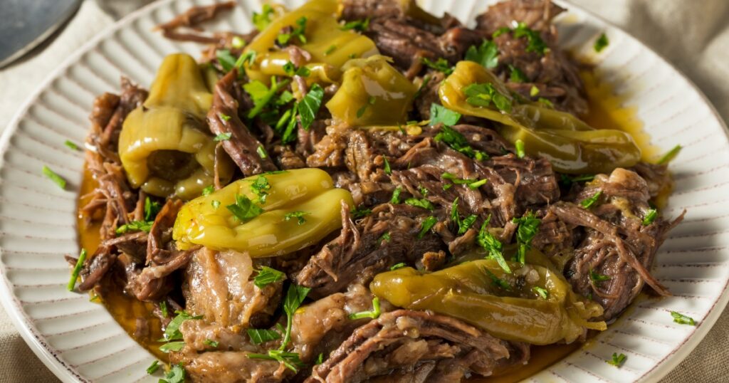 Mississippi pot roast with pepperoncini