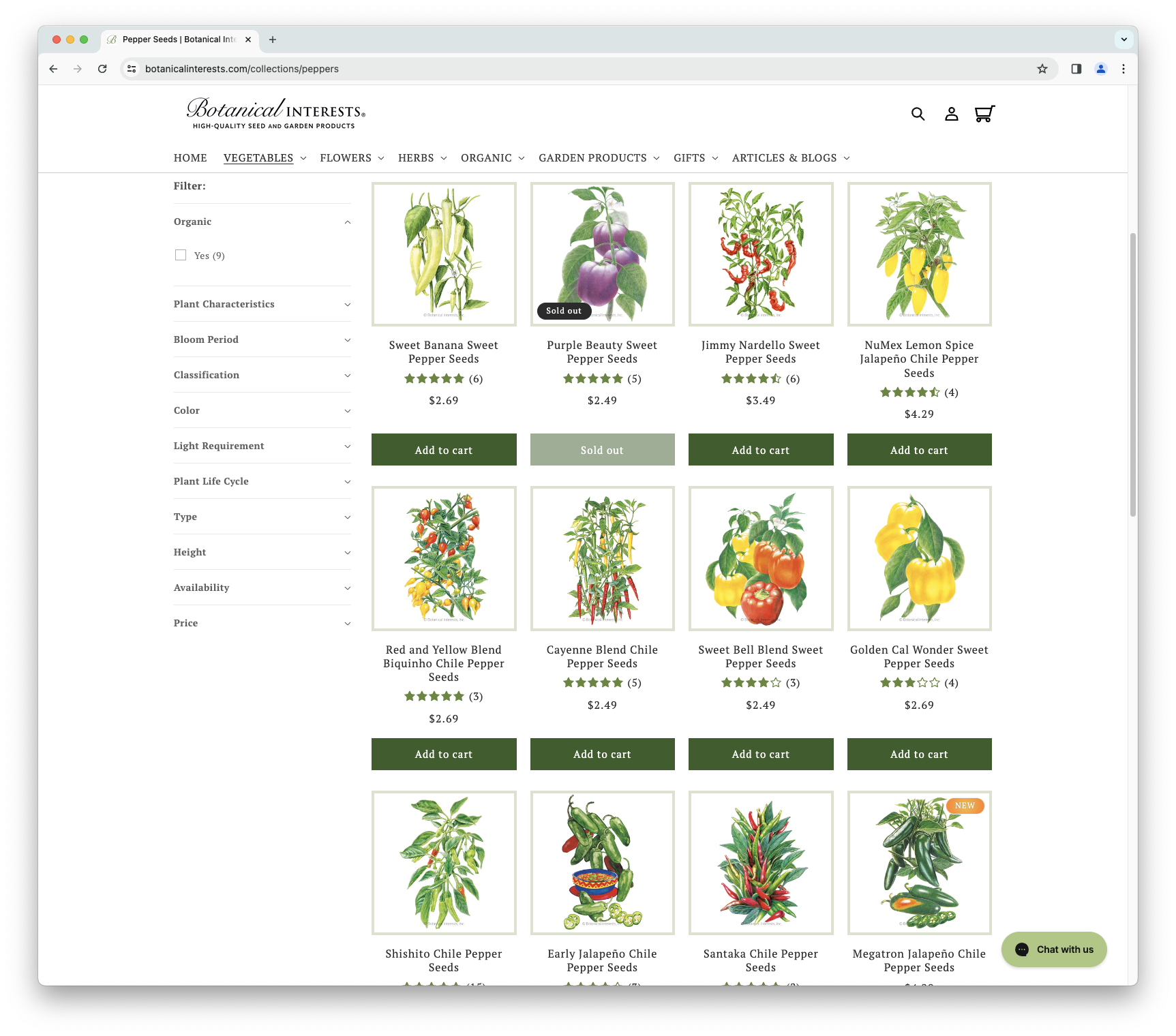 Botanical Interests website