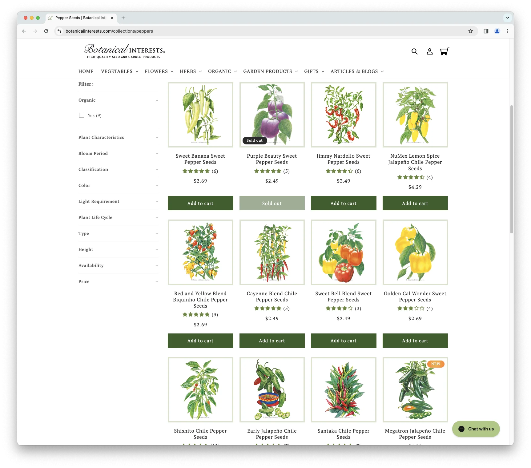 Botanical Interests website