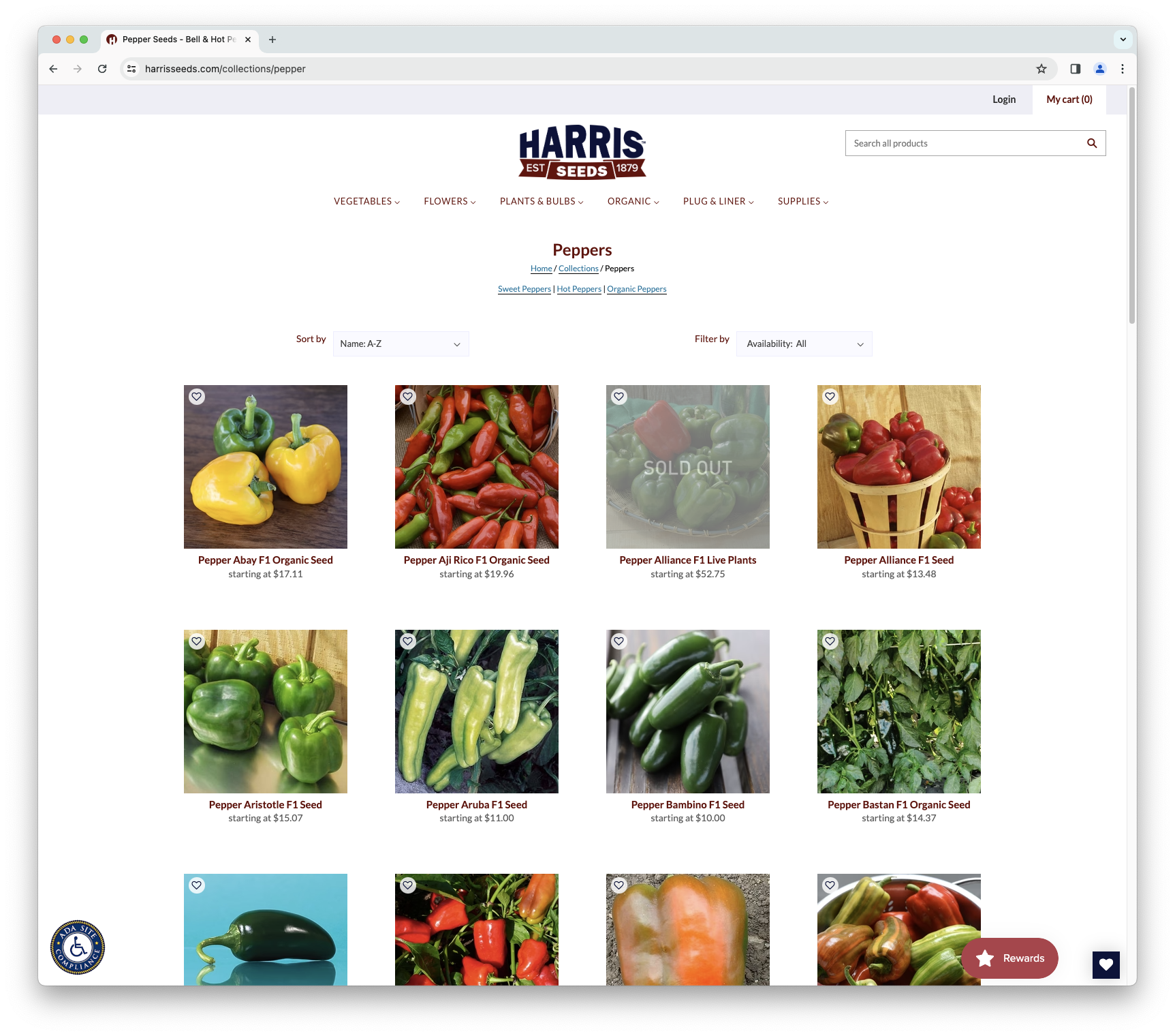 Harris Seeds website