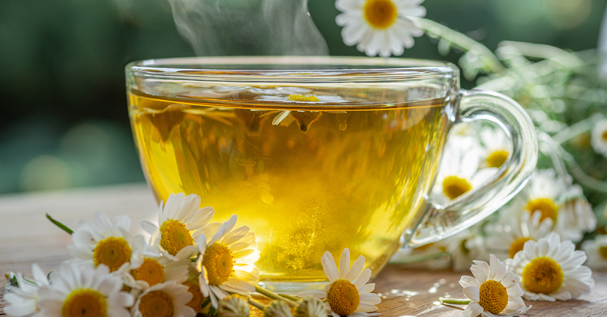 Chamomile flowers tea for diarrhea