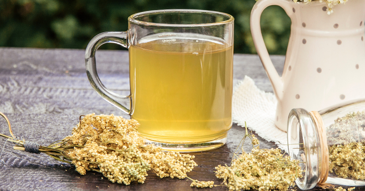 Dried meadowsweet herbal tea for inflammation
