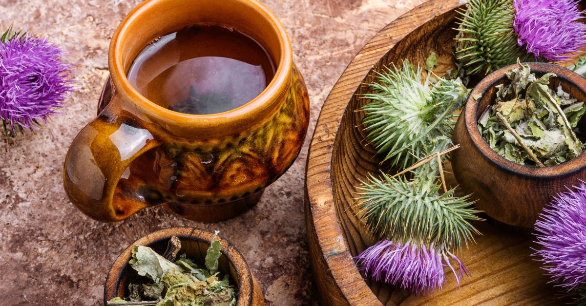 Herbal tea with milk thistle
